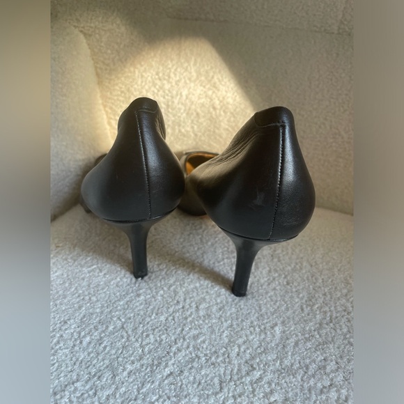 Coach Black Leather Heels with Silver plate size 8 NWOT - Picture 6 of 7